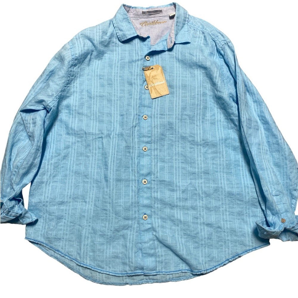 Roundtree & Yorke Light Blue Casual Button Down Shirt